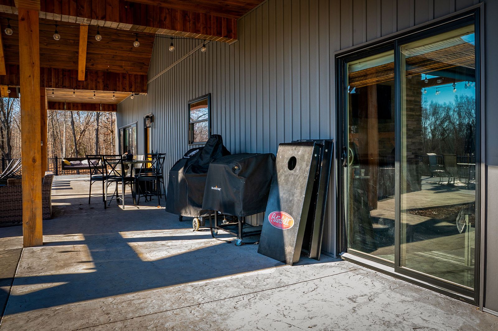Thru Black Vinyl Sliding Door
